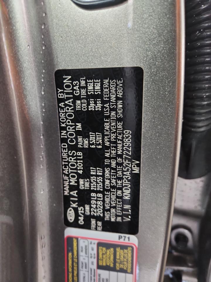 2015 Kia Soul + VIN: KNDJP3A52F7229839 Lot: 84711695