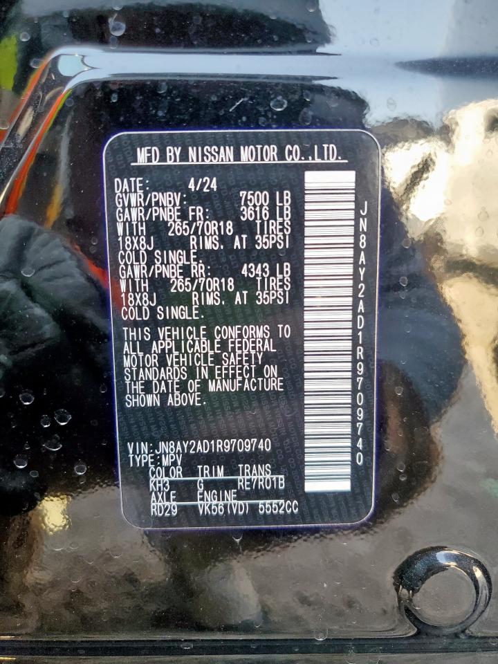2024 Nissan Armada Sv VIN: JN8AY2AD1R9709740 Lot: 85140375