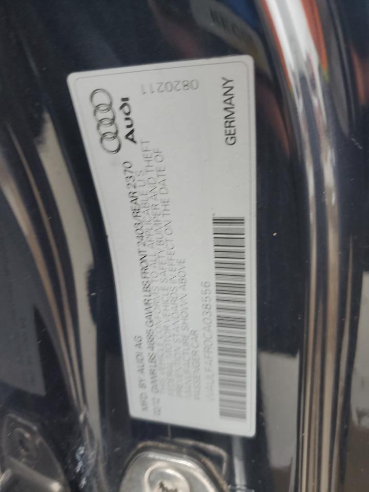 2012 Audi A5 Premium Plus VIN: WAULFAFR0CA038556 Lot: 90022095