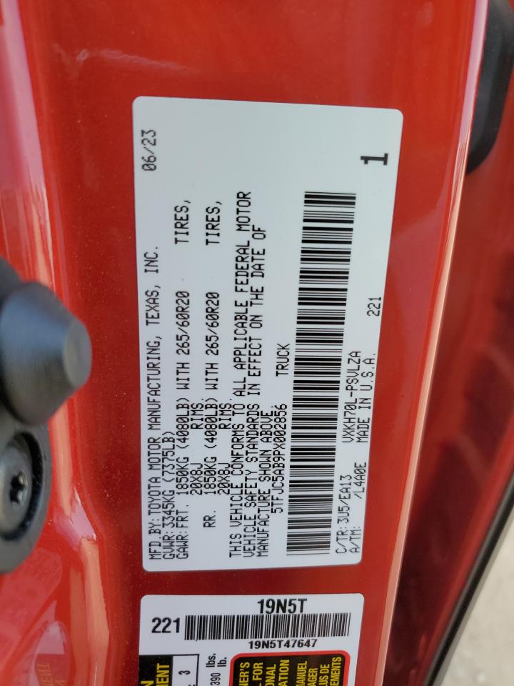 2023 Toyota Tundra Crewmax Limited VIN: 5TFJC5AB9PX002856 Lot: 89574005