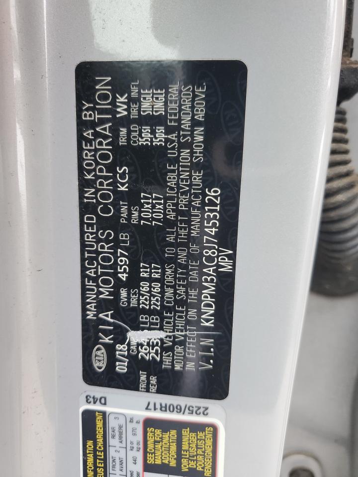 2018 Kia Sportage Lx VIN: KNDPM3AC8J7453126 Lot: 86144735