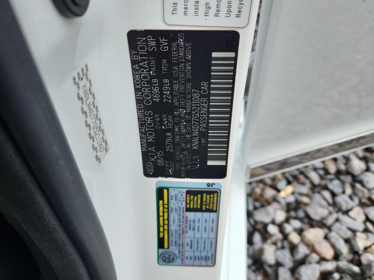 2016 Kia Cadenza Luxury VIN: KNALN4D77G5211087 Lot: 86808485