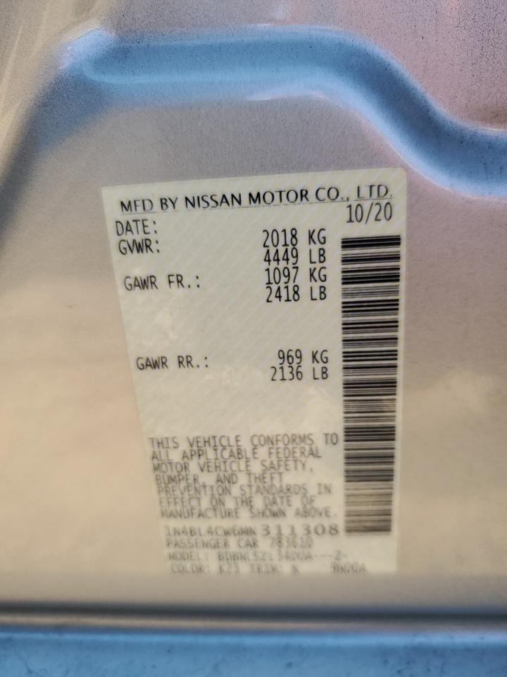 2021 Nissan Altima Sr VIN: 1N4BL4CW6MN311308 Lot: 90221225