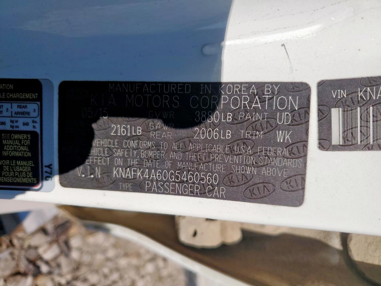 2016 Kia Forte Lx VIN: KNAFK4A60G5460560 Lot: 90130025