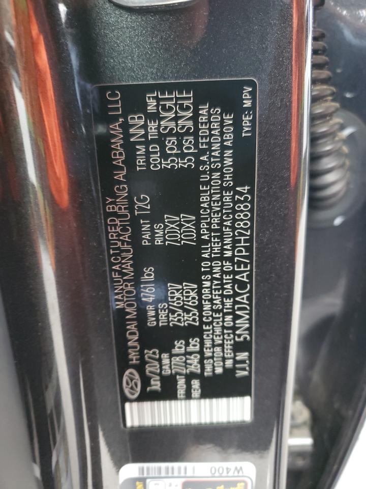 2023 Hyundai Tucson Se VIN: 5NMJACAE7PH288834 Lot: 85384705