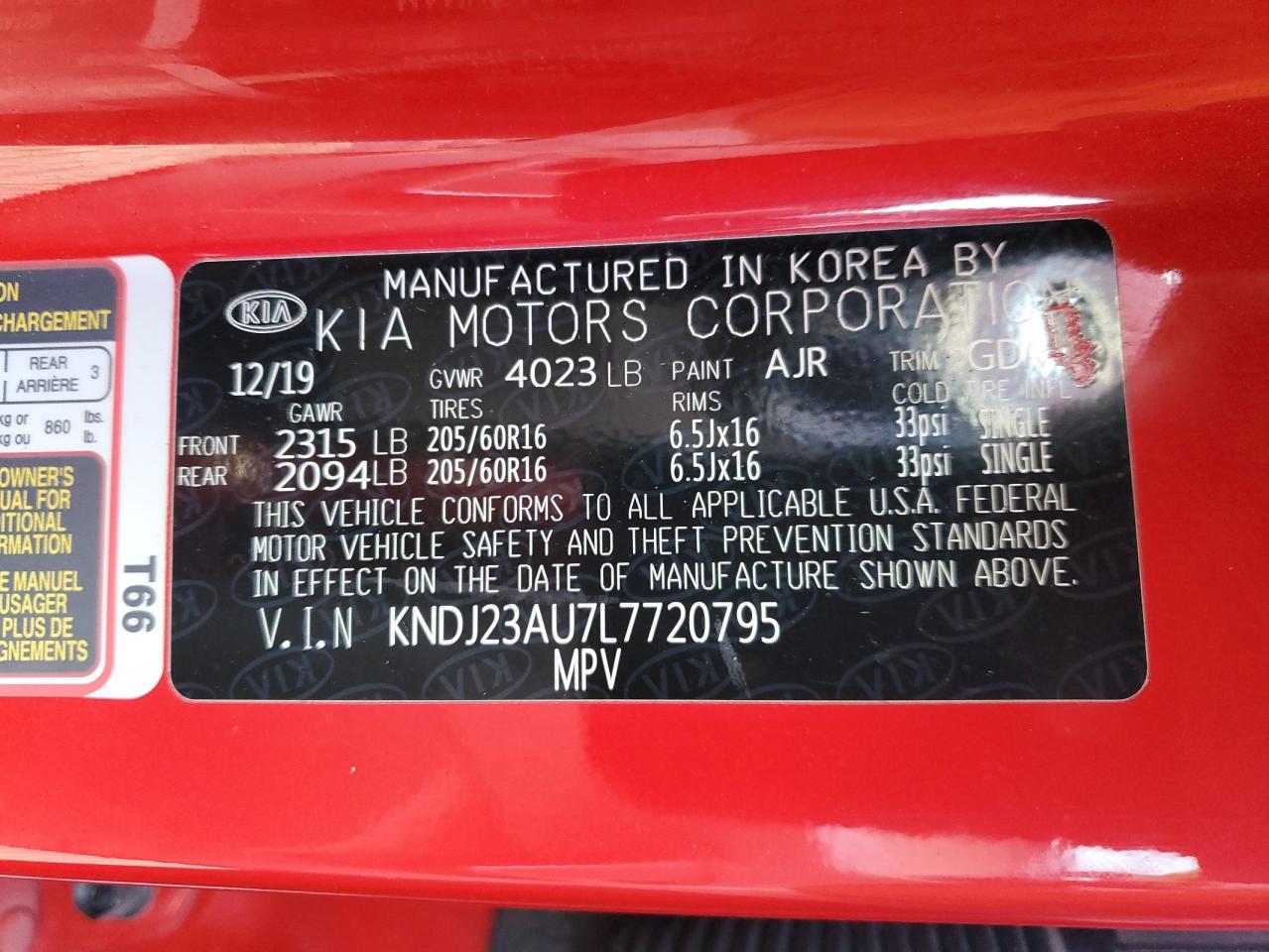 2020 Kia Soul Lx VIN: KNDJ23AU7L7720795 Lot: 82313495