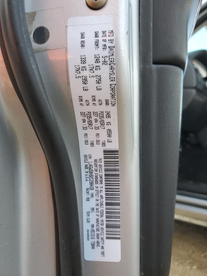 2002 Jeep Grand Cherokee Limited VIN: 1J4GW58N92C298439 Lot: 86235065