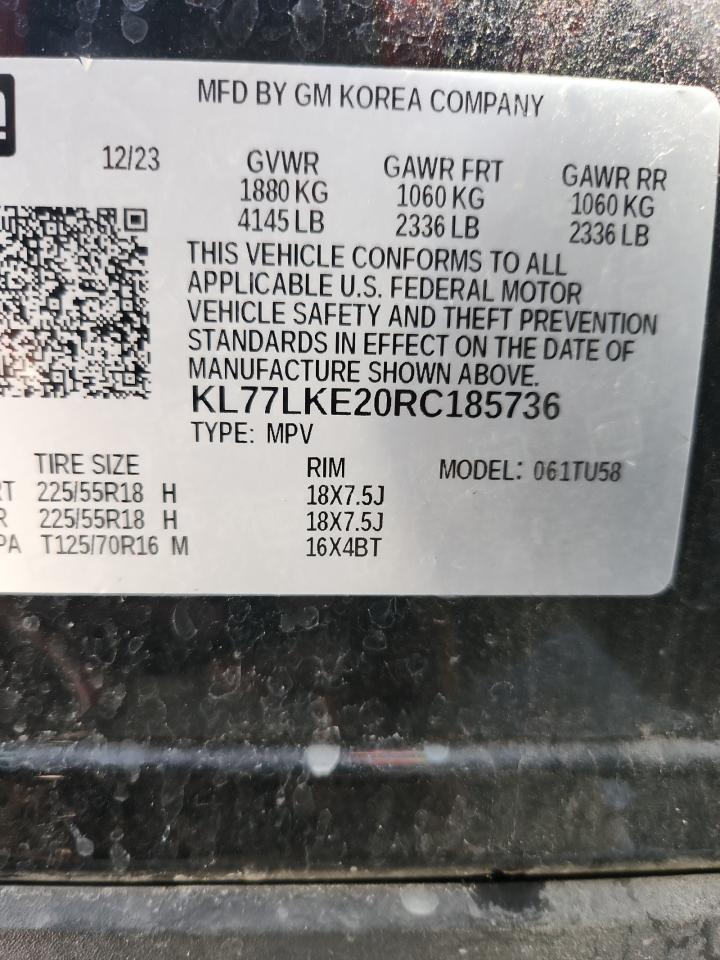 2024 Chevrolet Trax Activ VIN: KL77LKE20RC185736 Lot: 87054035