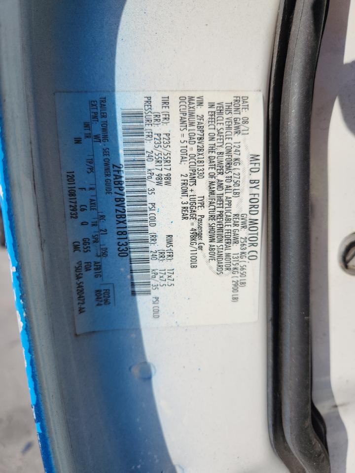 2011 Ford Crown Victoria Police Interceptor VIN: 2FABP7BV2BX181330 Lot: 82414635