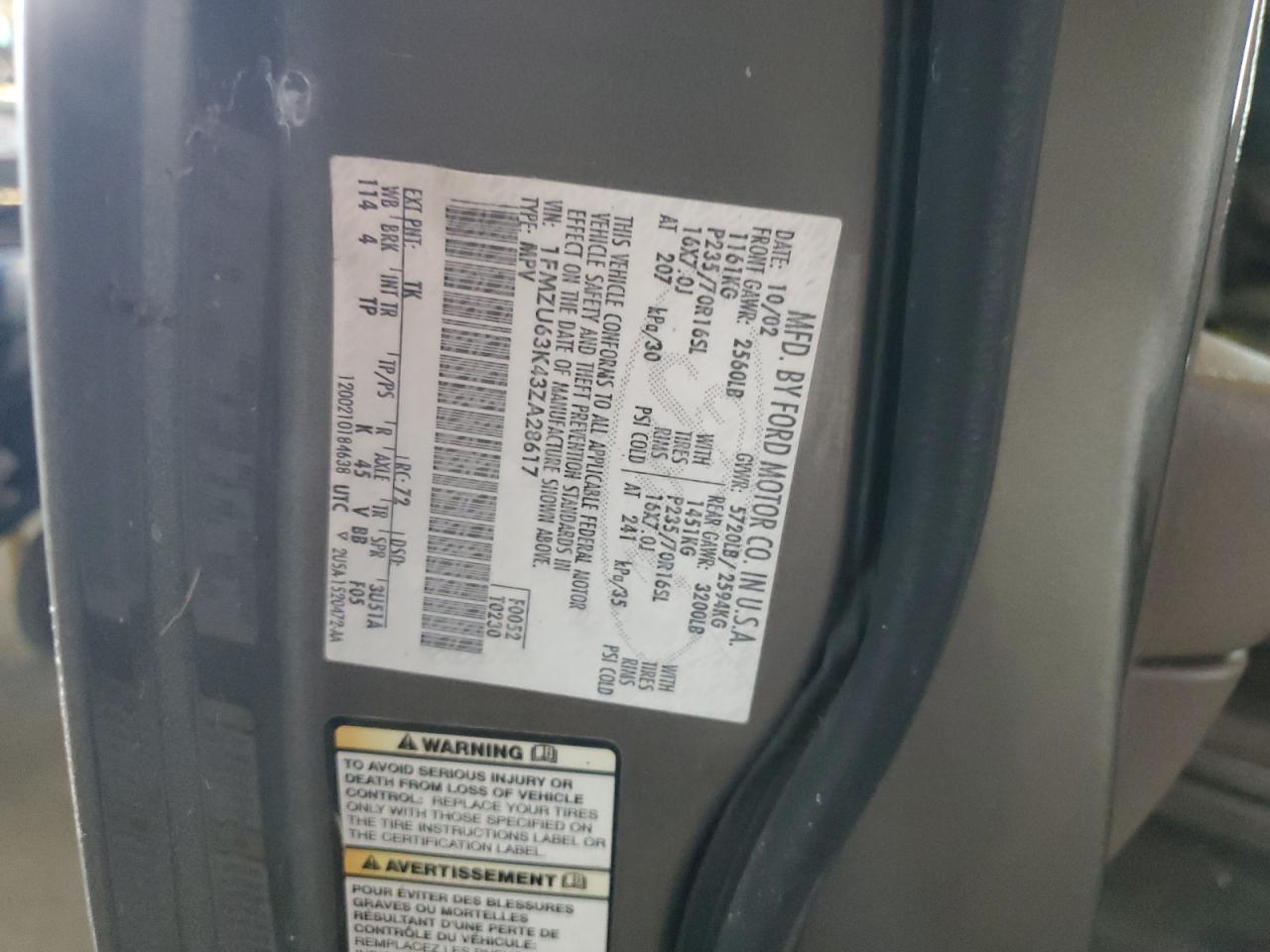 2003 Ford Explorer Xlt VIN: 1FMZU63K43ZA28617 Lot: 84398805