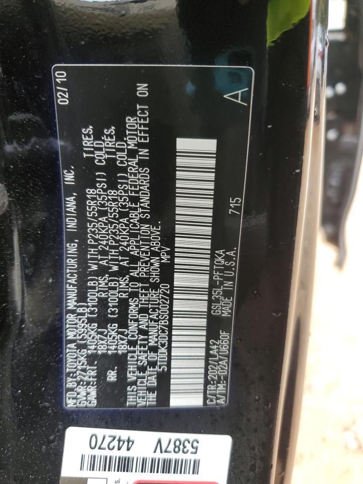 2011 Toyota Sienna Xle VIN: 5TDDK3DC7BS002720 Lot: 90799405