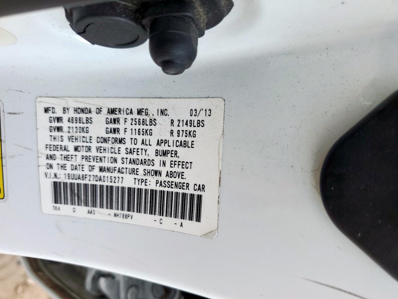 2013 Acura Tl VIN: 19UUA8F27DA015277 Lot: 85120245