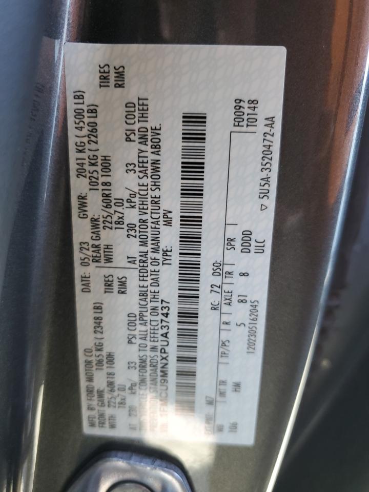 2023 Ford Escape St Line VIN: 1FMCU9MNXPUA37437 Lot: 82398325