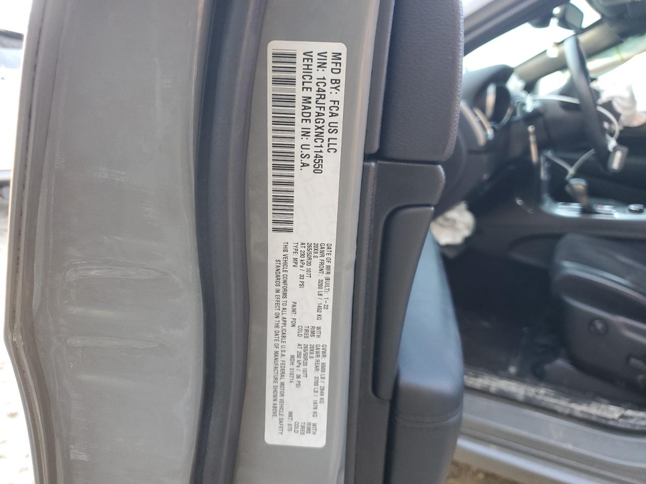 2022 Jeep Grand Cherokee Laredo E VIN: 1C4RJFAGXNC114550 Lot: 82388875