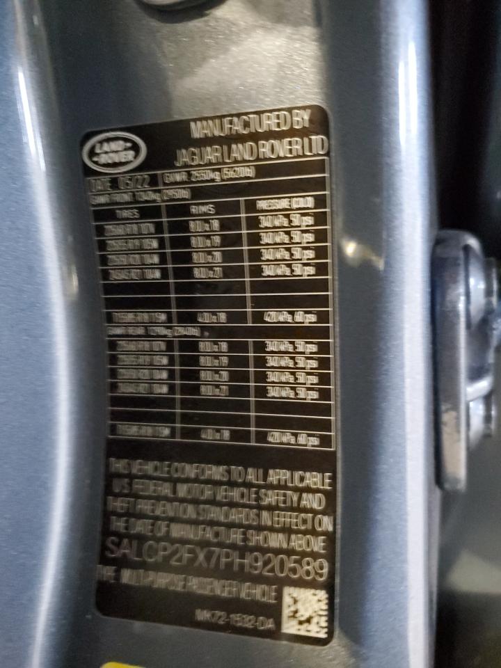 2023 Land Rover Discovery VIN: SALCP2FX7PH920589 Lot: 87117815