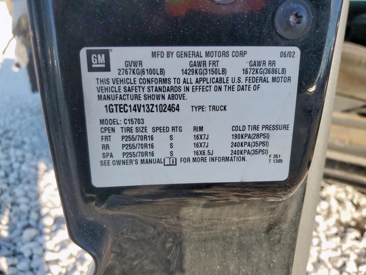 2003 GMC New Sierra C1500 VIN: 1GTEC14V13Z102464 Lot: 82412395