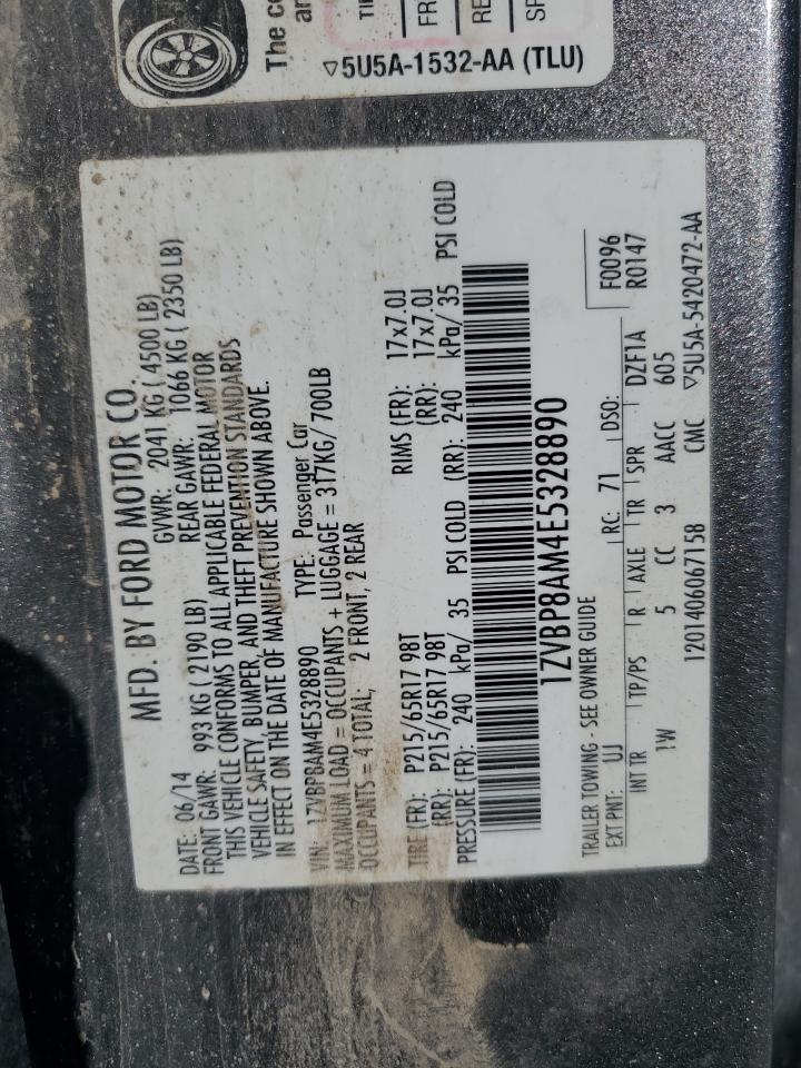 2014 Ford Mustang VIN: 1ZVBP8AM4E5328890 Lot: 86257245