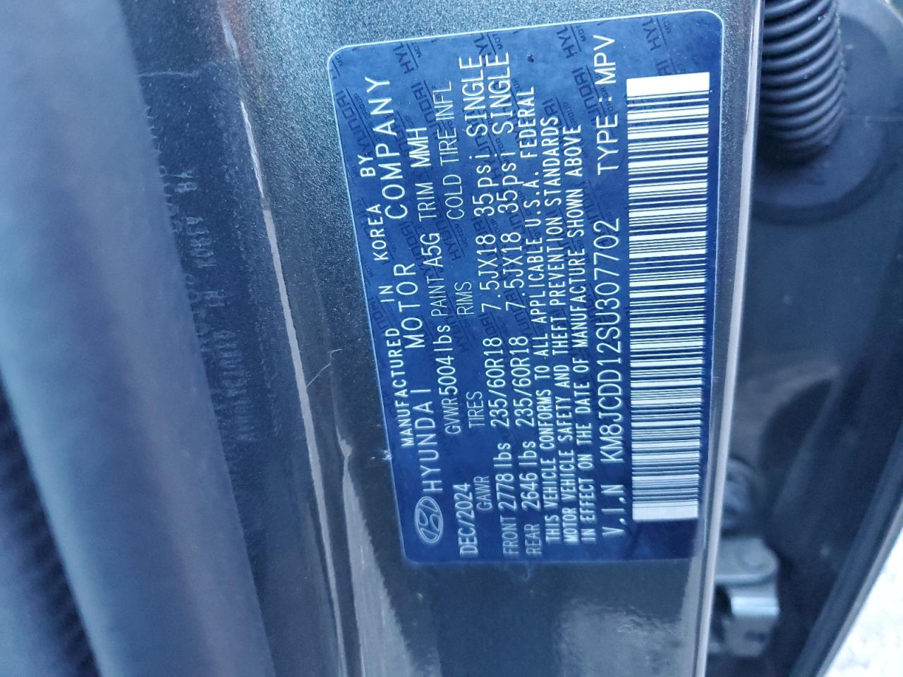 2025 Hyundai Tucson Sel Convenience VIN: KM8JCDD12SU307702 Lot: 86143245