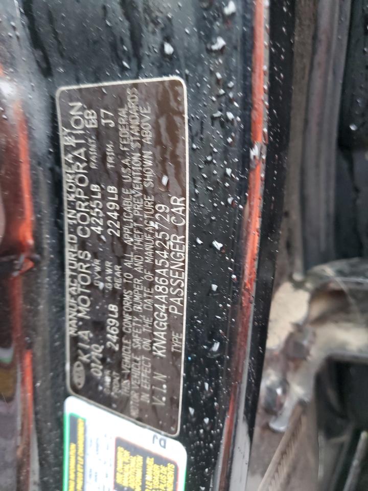 2010 Kia Optima Lx VIN: KNAGG4A86A5425729 Lot: 81983745