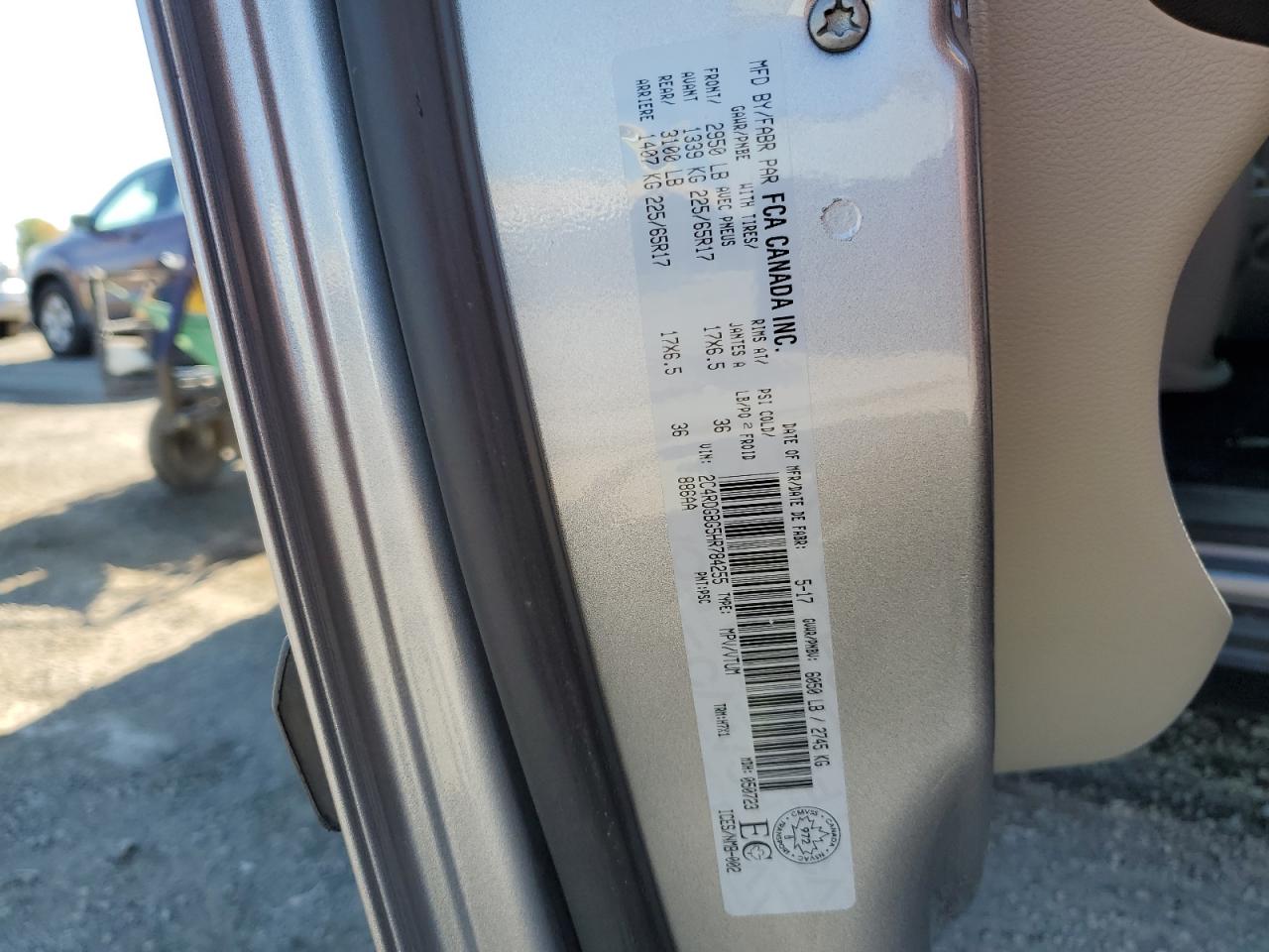 2017 Dodge Grand Caravan Se VIN: 2C4RDGBG5HR784255 Lot: 84591475