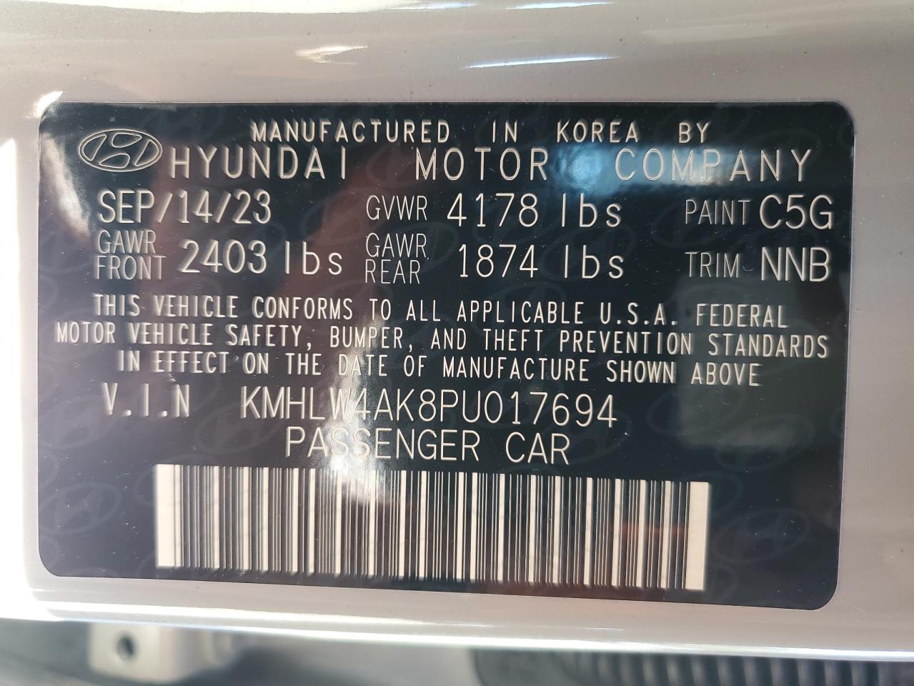 2023 Hyundai Elantra N VIN: KMHLW4AK8PU017694 Lot: 85302015