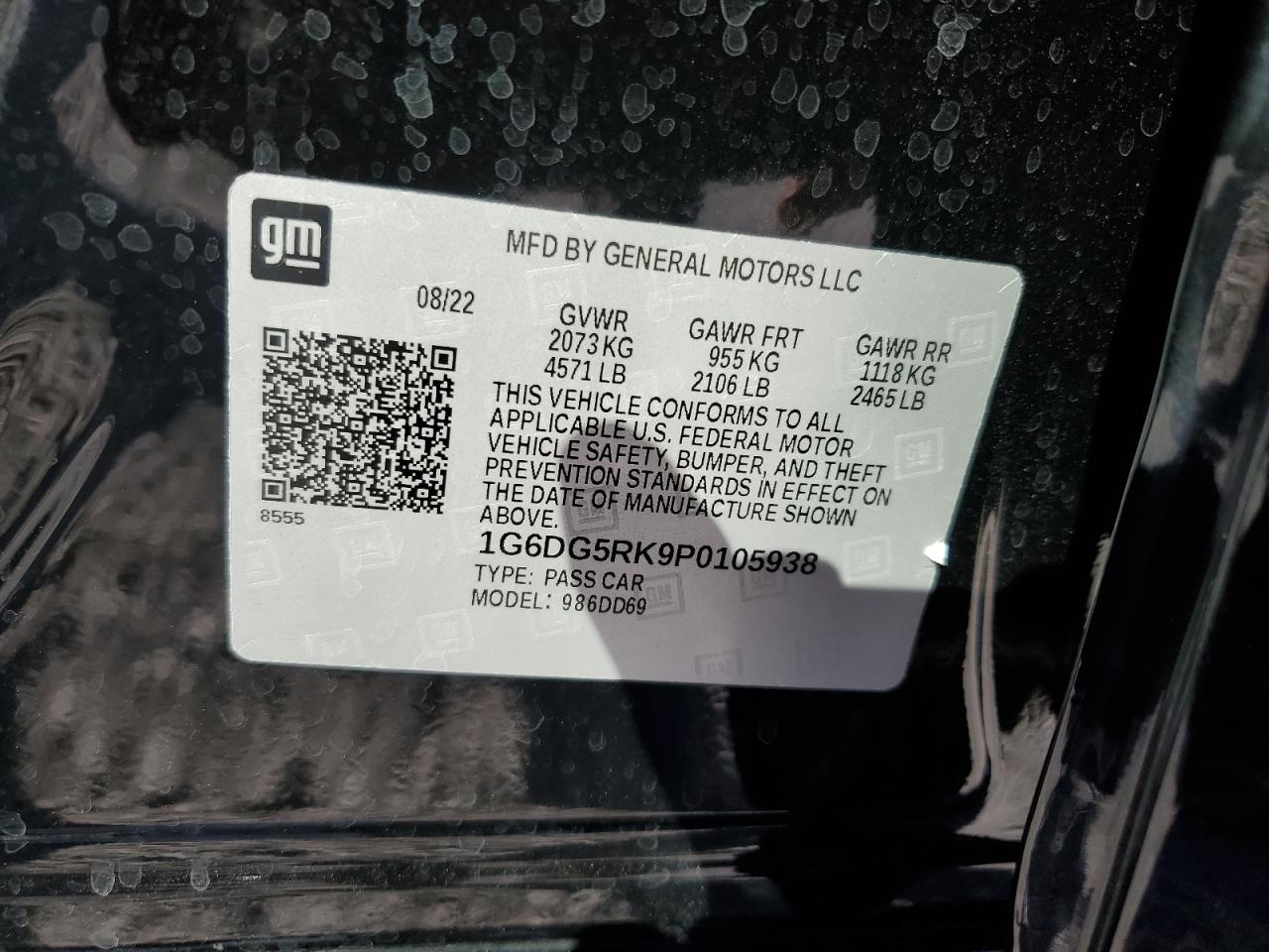 2023 Cadillac Ct4 Sport VIN: 1G6DG5RK9P0105938 Lot: 84701605