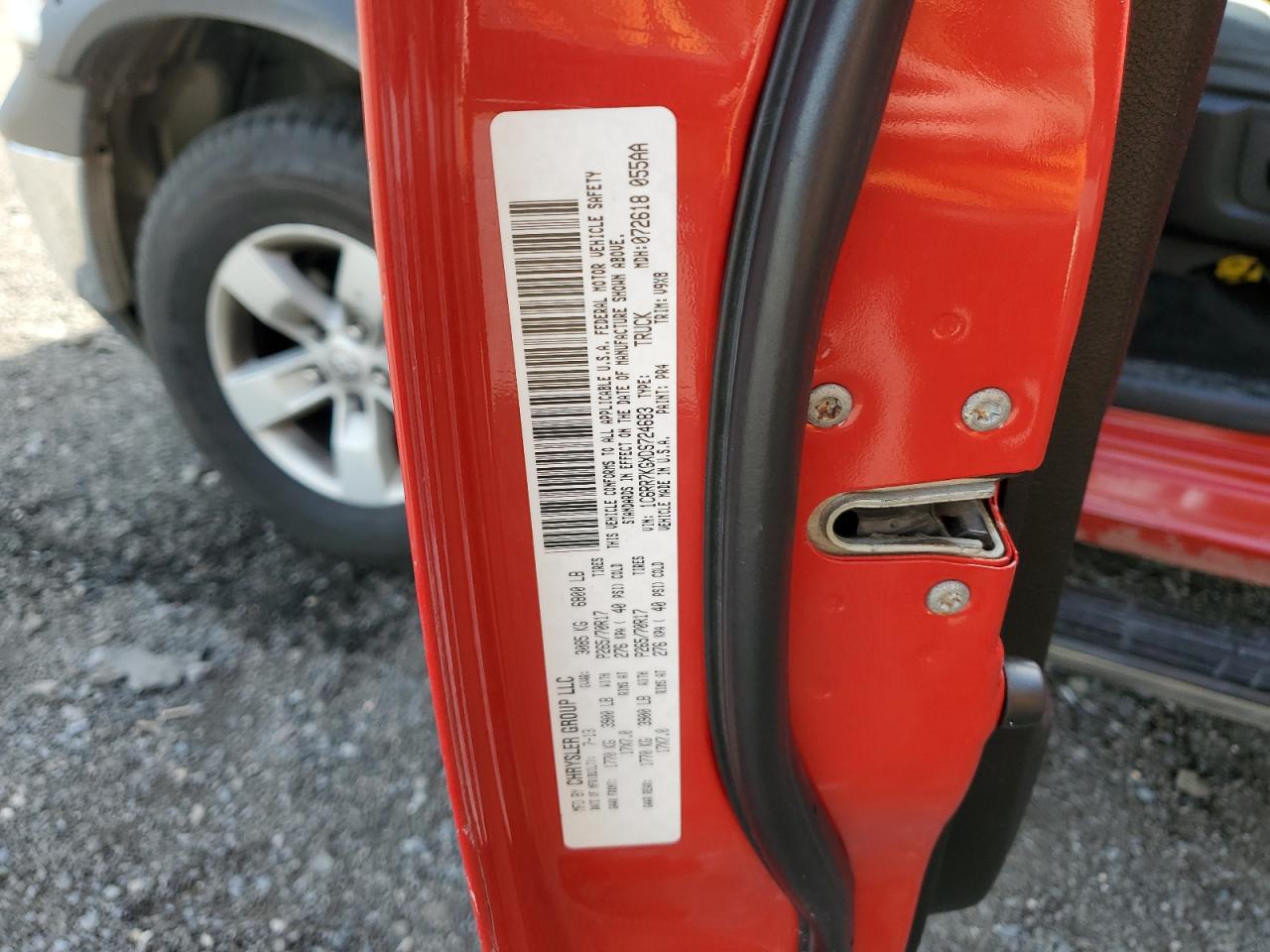 2013 Ram 1500 St VIN: 1C6RR7KGXDS724683 Lot: 85088455