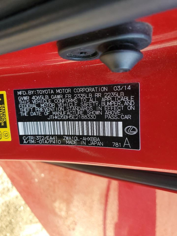 2014 Lexus Ct 200 VIN: JTHKD5BH5E2188330 Lot: 82252665