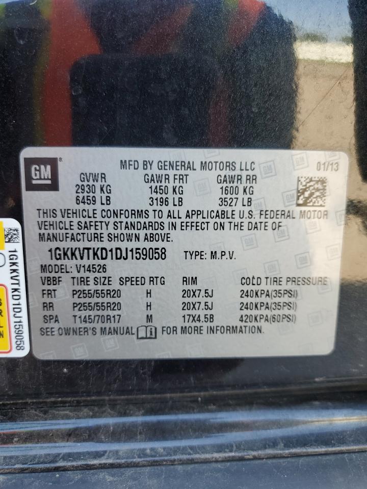 2013 GMC Acadia Denali VIN: 1GKKVTKD1DJ159058 Lot: 85304835