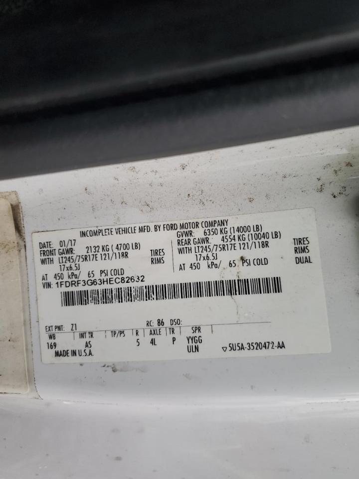 2017 Ford F350 Super Duty Utility / Service Truck VIN: 1FDRF3G63HEC82632 Lot: 89622185