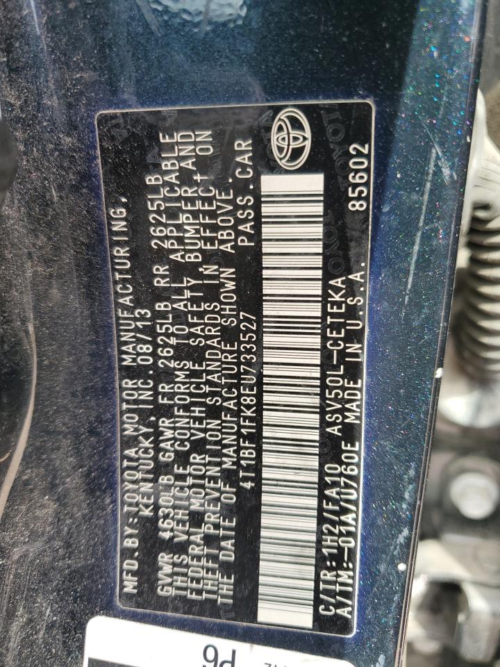 2014 Toyota Camry L VIN: 4T1BF1FK8EU733527 Lot: 85334145