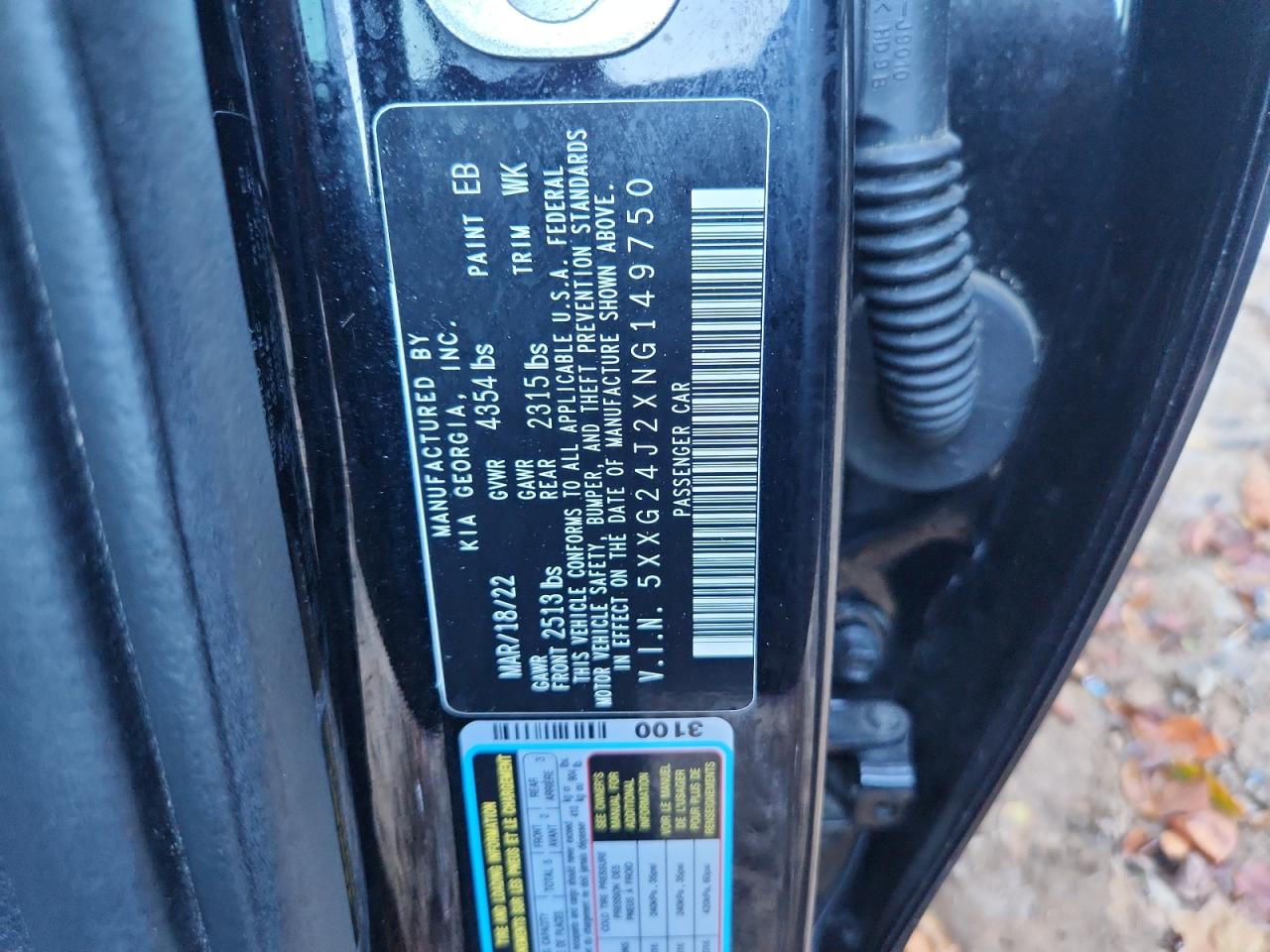 2022 Kia K5 Lx VIN: 5XXG24J2XNG149750 Lot: 90689835