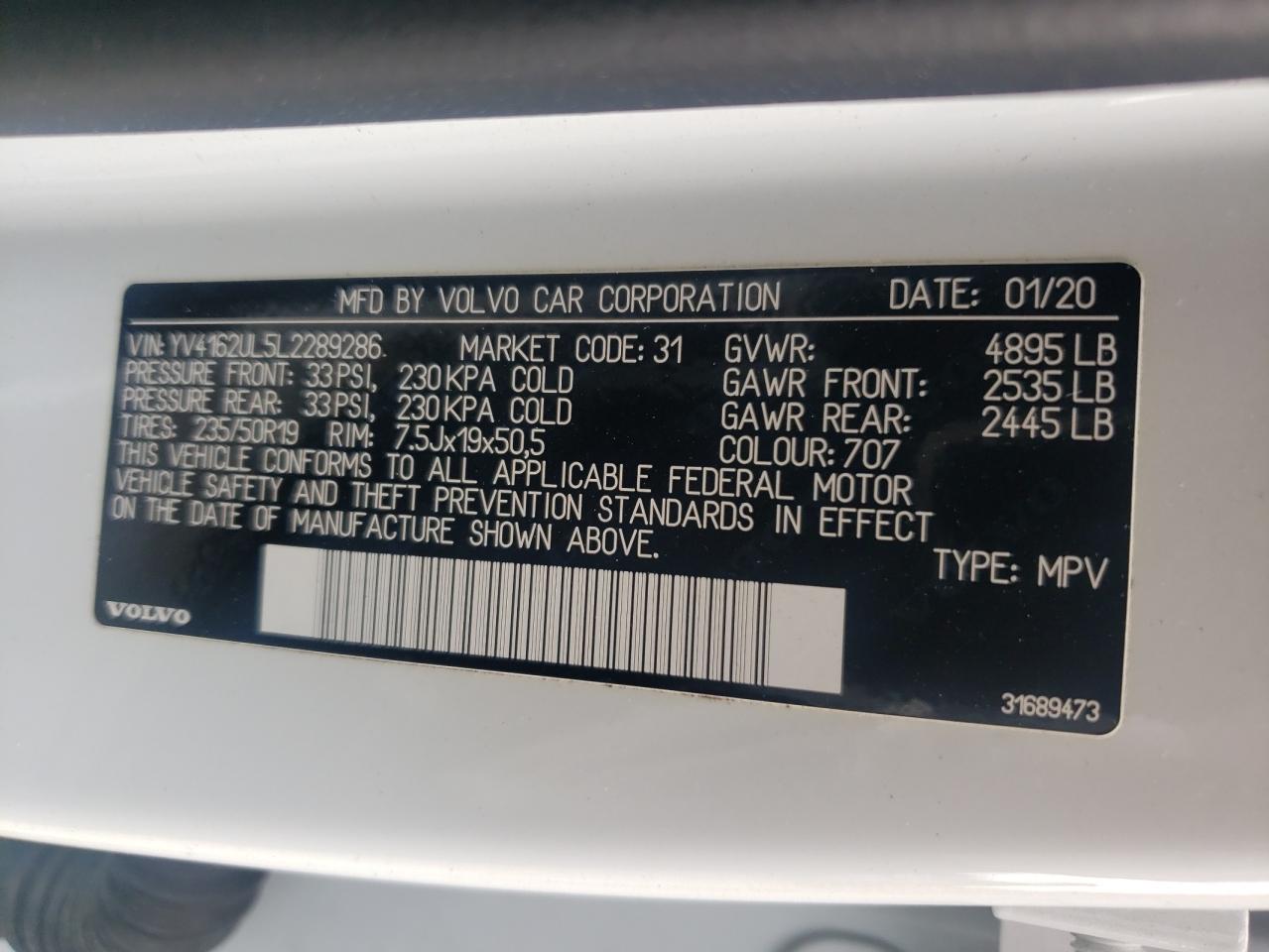 2020 Volvo Xc40 T5 Inscription VIN: YV4162UL5L2289286 Lot: 85097195