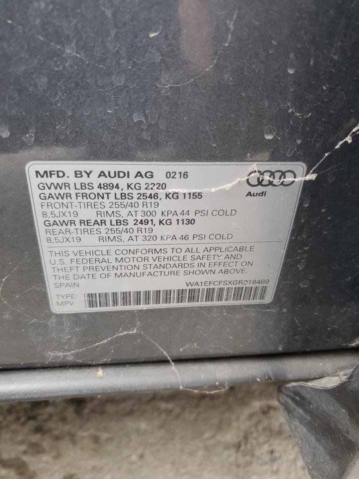 2016 Audi Q3 Premium Plus VIN: WA1EFCFSXGR018469 Lot: 87422485