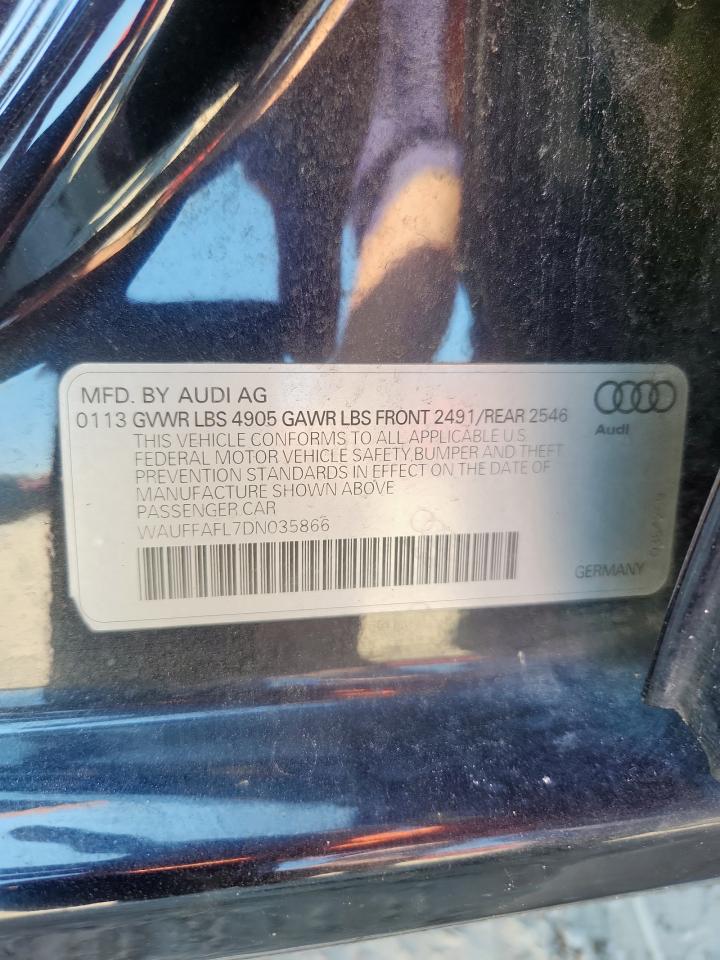 2013 Audi A4 Premium Plus VIN: WAUFFAFL7DN035866 Lot: 81636145
