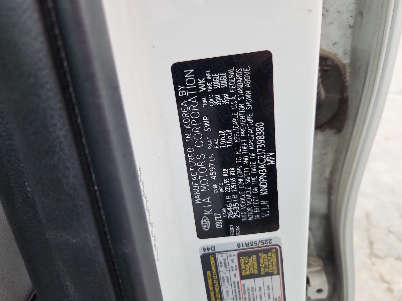 2018 Kia Sportage Ex VIN: KNDPN3AC2J7398380 Lot: 82440585