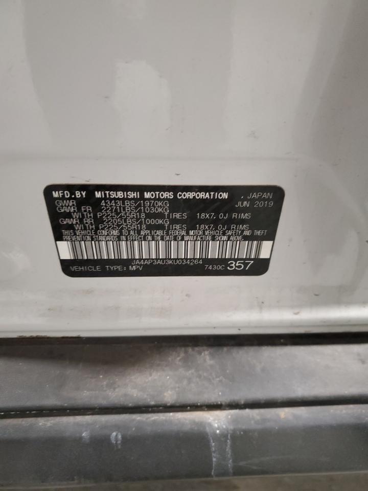 2019 Mitsubishi Outlander Sport Es VIN: JA4AP3AU3KU034264 Lot: 85915545