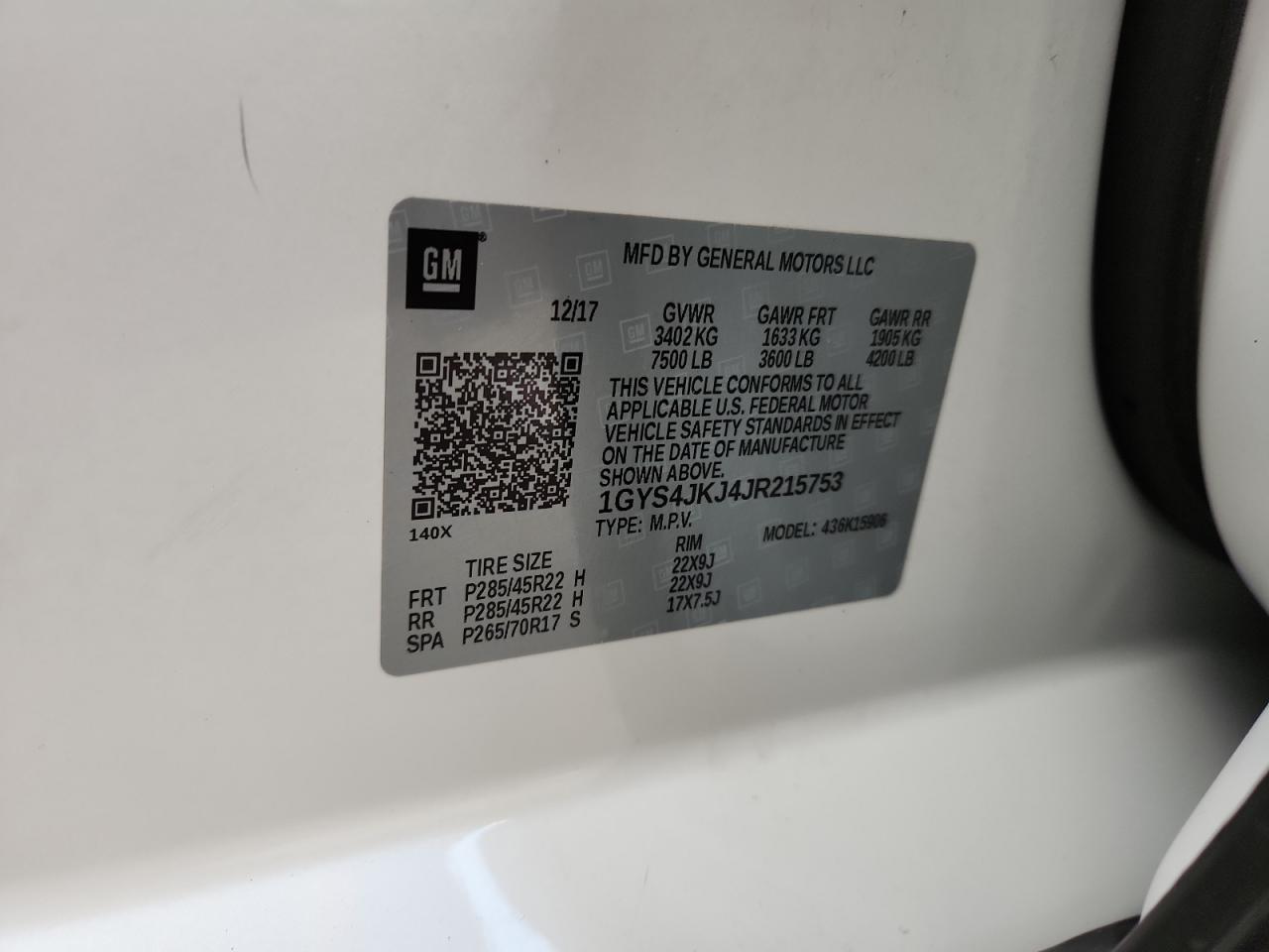 2018 Cadillac Escalade Esv Premium Luxury VIN: 1GYS4JKJ4JR215753 Lot: 90685215