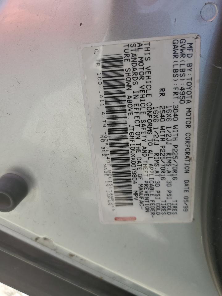 1999 Lexus Rx 300 VIN: JT6HF10UXX0079804 Lot: 85198715