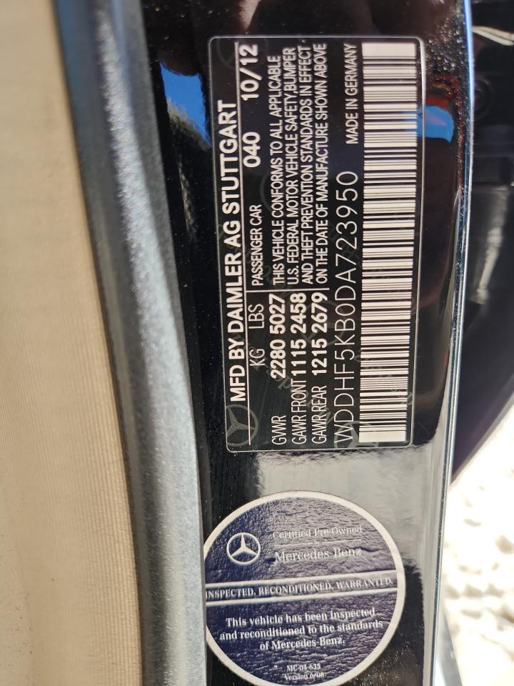 2013 Mercedes-Benz E 350 VIN: WDDHF5KB0DA723950 Lot: 85104335