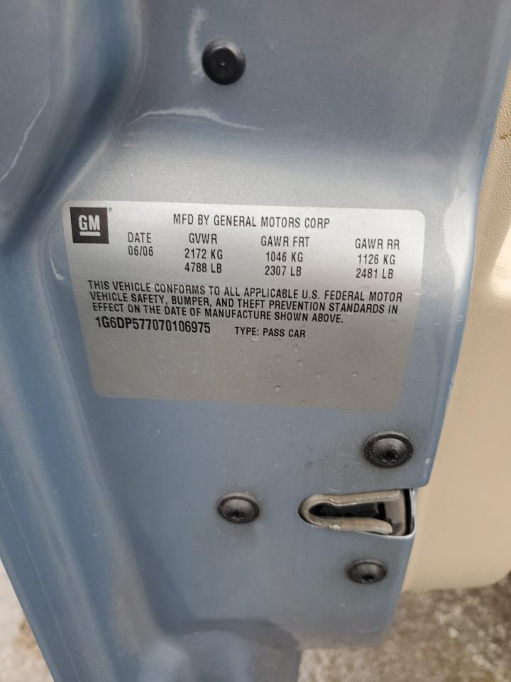 2007 Cadillac Cts Hi Feature V6 VIN: 1G6DP577070106975 Lot: 85000495