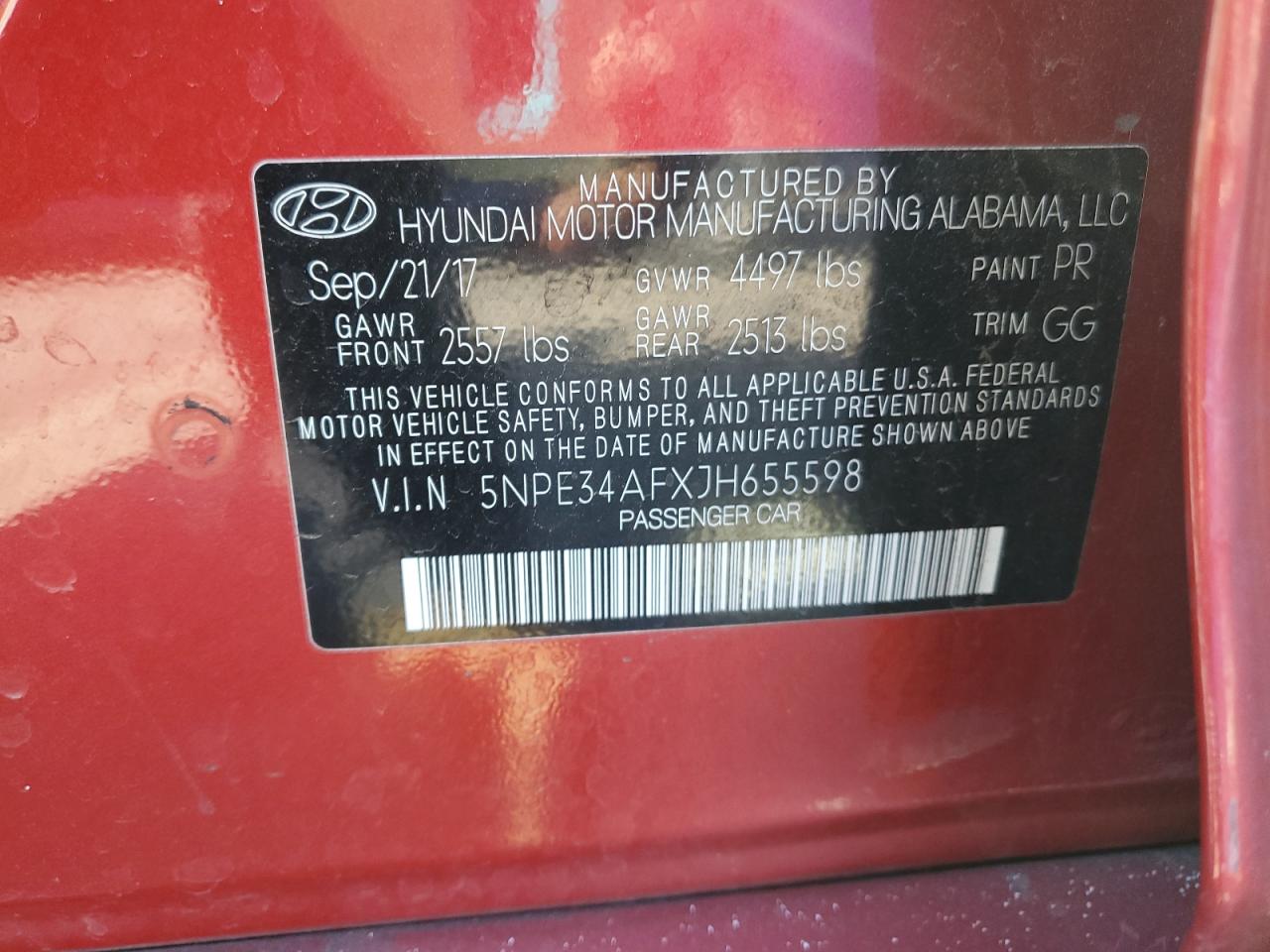 2018 Hyundai Sonata Sport VIN: 5NPE34AFXJH655598 Lot: 82288105