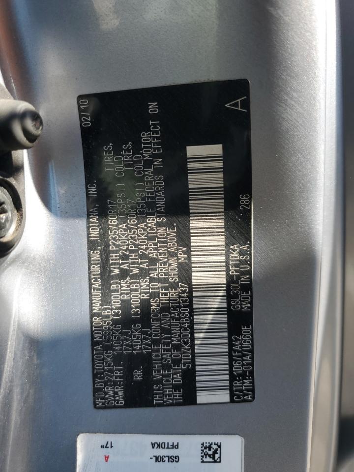 2011 Toyota Sienna VIN: 5TDZK3DC4BS013437 Lot: 86678515