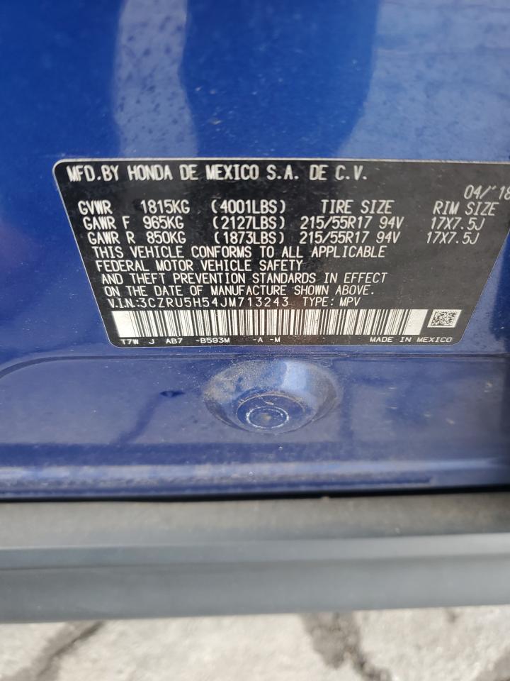 2018 Honda Hr-V Ex VIN: 3CZRU5H54JM713243 Lot: 84756995