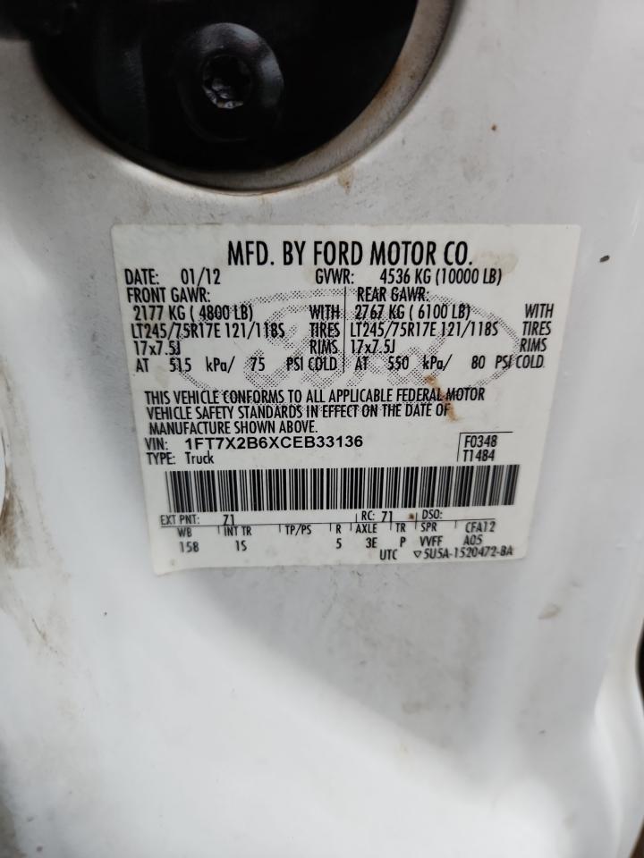 2012 Ford F250 Super Duty VIN: 1FT7X2B6XCEB33136 Lot: 86336105