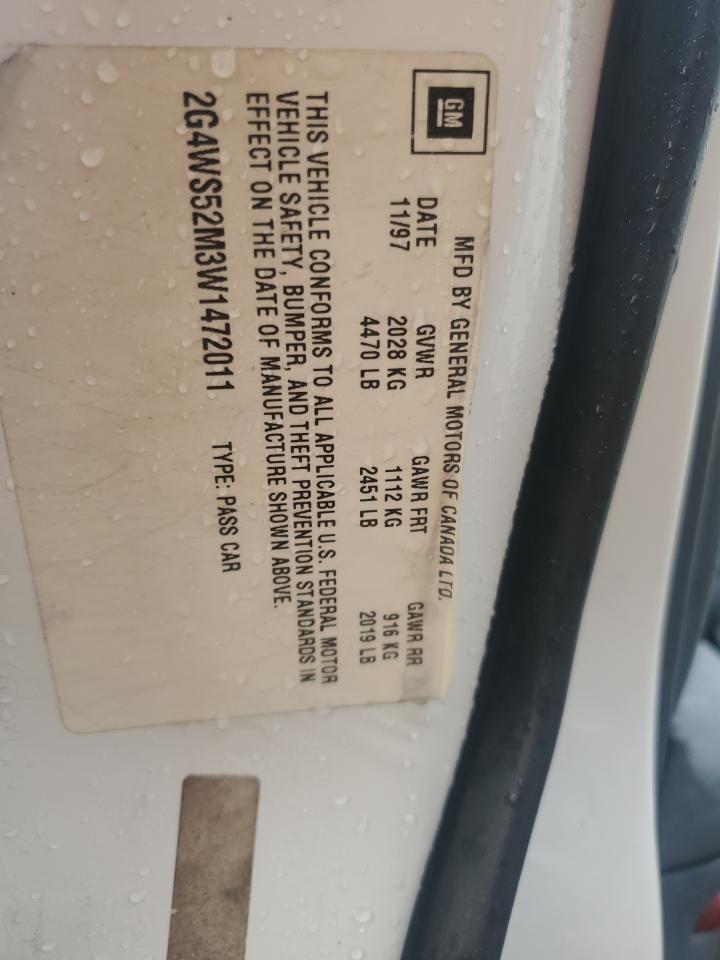 1998 Buick Century Custom VIN: 2G4WS52M3W1472011 Lot: 85749285