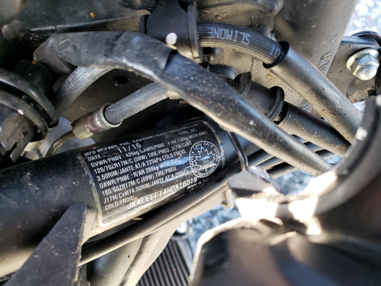 2017 Kawasaki Kle650 F VIN: JKALEEF14HDA16019 Lot: 86840375