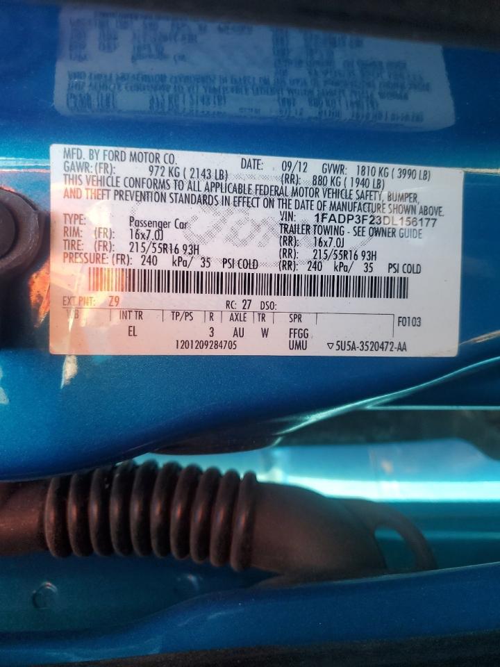 2013 Ford Focus Se VIN: 1FADP3F23DL156177 Lot: 85670145