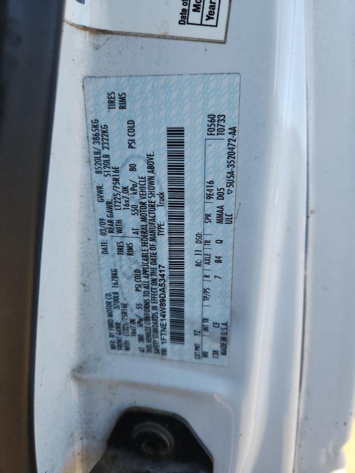 2009 Ford Econoline E150 Van VIN: 1FTNE14W89DA53417 Lot: 81965845