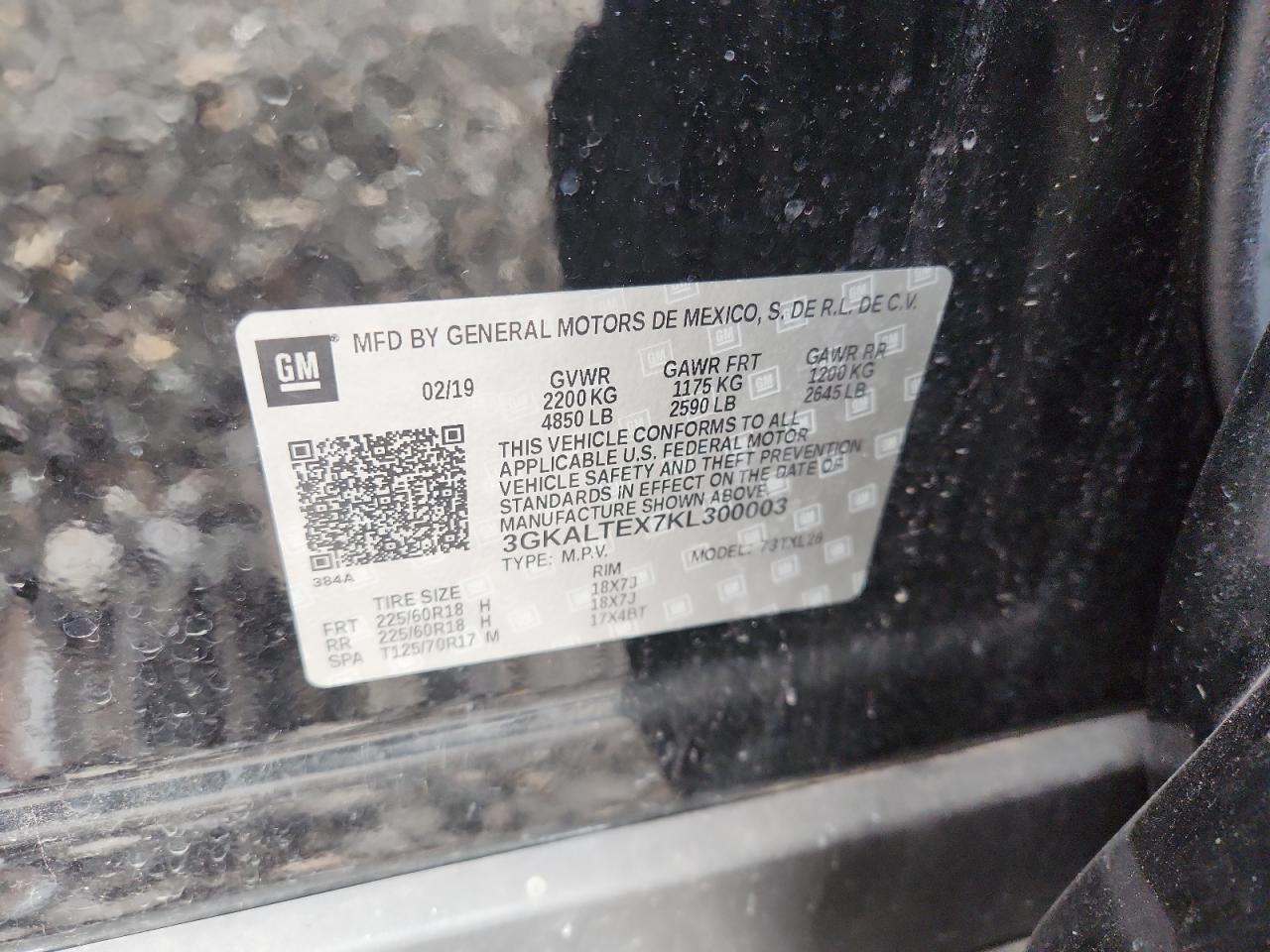 2019 GMC Terrain Sle VIN: 3GKALTEX7KL300003 Lot: 87357425